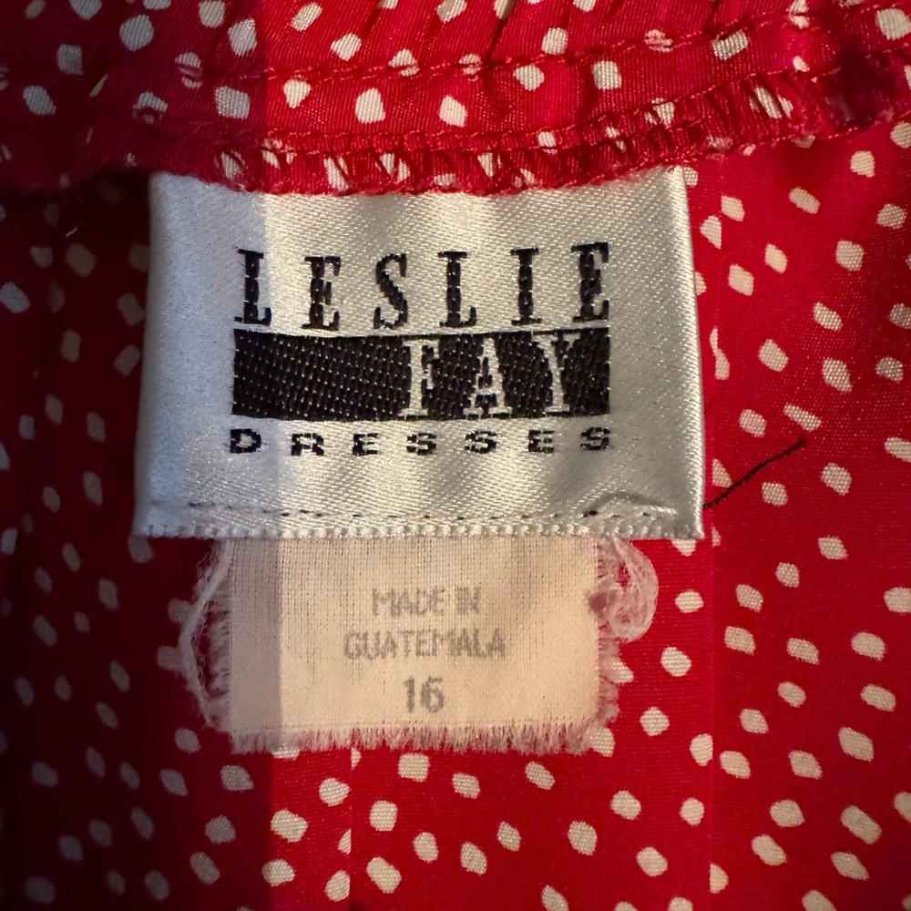 Vintage‎ Pleated Midi Skirt Size 16 Red White Preppy Academia Polka Dots Twee - Picture 5 of 6